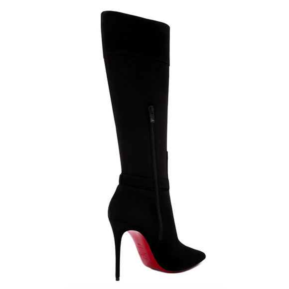 Christian Louboutin Lock Kate Botta 100 Black Suede Knee High Heel Boot 40.5 - Picture 8 of 12